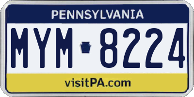 PA license plate MYM8224