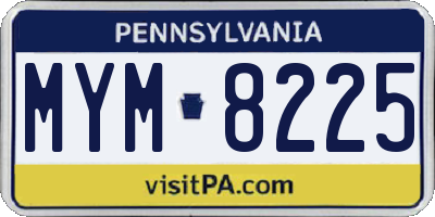 PA license plate MYM8225
