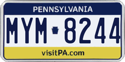 PA license plate MYM8244