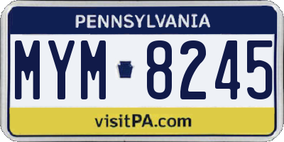 PA license plate MYM8245