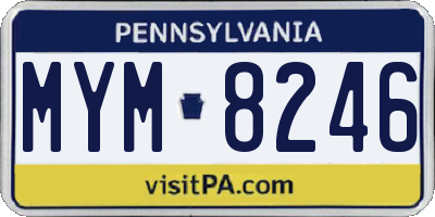 PA license plate MYM8246