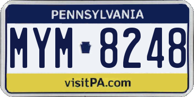 PA license plate MYM8248