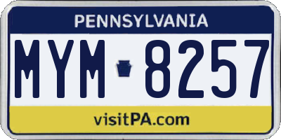 PA license plate MYM8257
