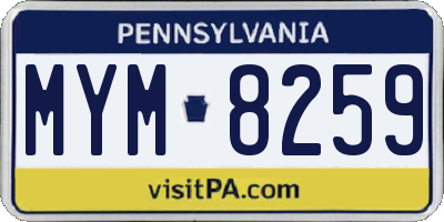 PA license plate MYM8259