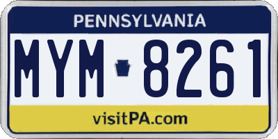 PA license plate MYM8261