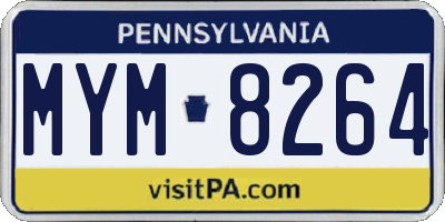 PA license plate MYM8264