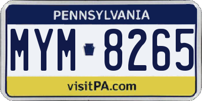 PA license plate MYM8265