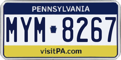 PA license plate MYM8267