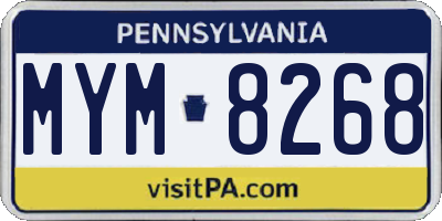 PA license plate MYM8268