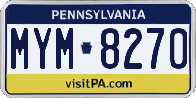 PA license plate MYM8270
