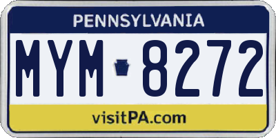 PA license plate MYM8272
