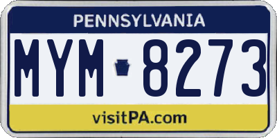 PA license plate MYM8273