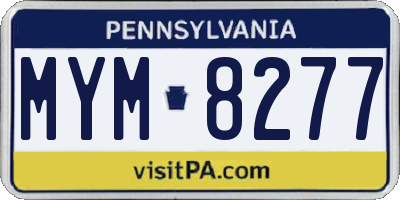 PA license plate MYM8277