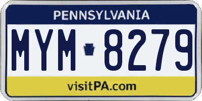 PA license plate MYM8279