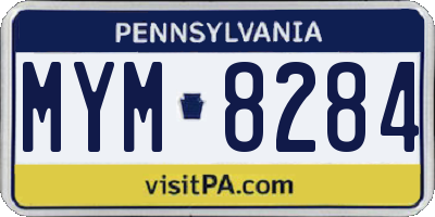PA license plate MYM8284