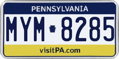 PA license plate MYM8285