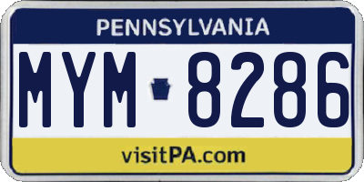 PA license plate MYM8286