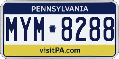 PA license plate MYM8288