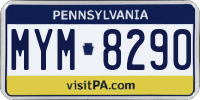 PA license plate MYM8290