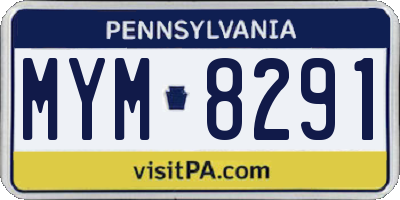 PA license plate MYM8291