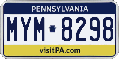 PA license plate MYM8298