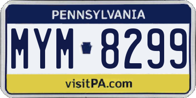 PA license plate MYM8299