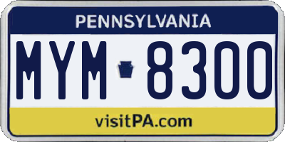 PA license plate MYM8300