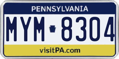 PA license plate MYM8304