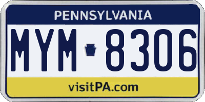 PA license plate MYM8306