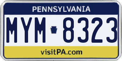 PA license plate MYM8323