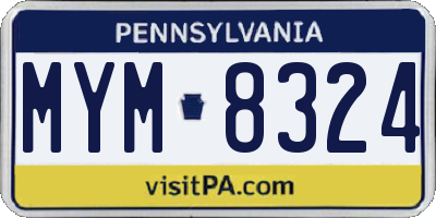 PA license plate MYM8324