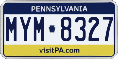 PA license plate MYM8327