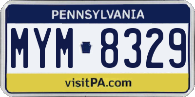 PA license plate MYM8329