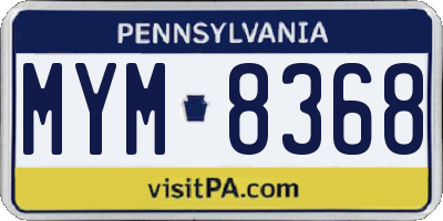 PA license plate MYM8368
