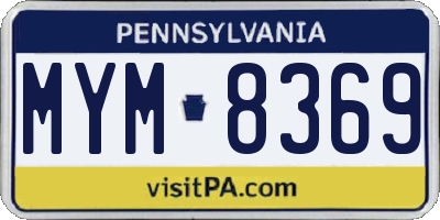 PA license plate MYM8369