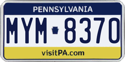 PA license plate MYM8370