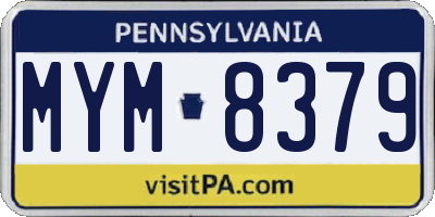 PA license plate MYM8379