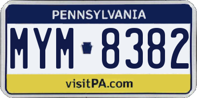 PA license plate MYM8382