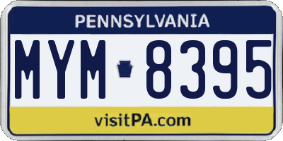 PA license plate MYM8395