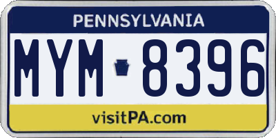 PA license plate MYM8396
