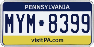 PA license plate MYM8399