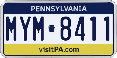 PA license plate MYM8411