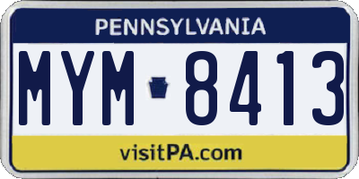 PA license plate MYM8413