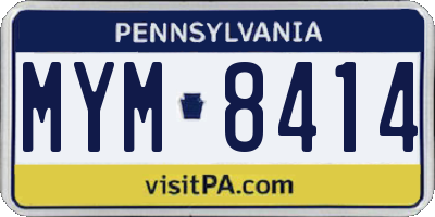 PA license plate MYM8414
