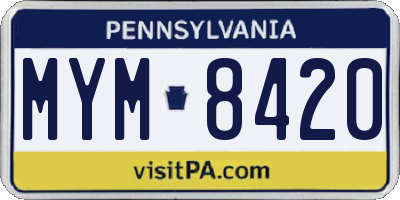 PA license plate MYM8420