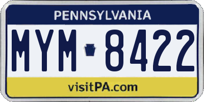 PA license plate MYM8422