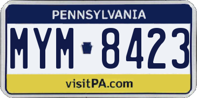 PA license plate MYM8423