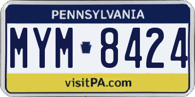 PA license plate MYM8424