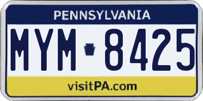 PA license plate MYM8425