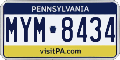 PA license plate MYM8434